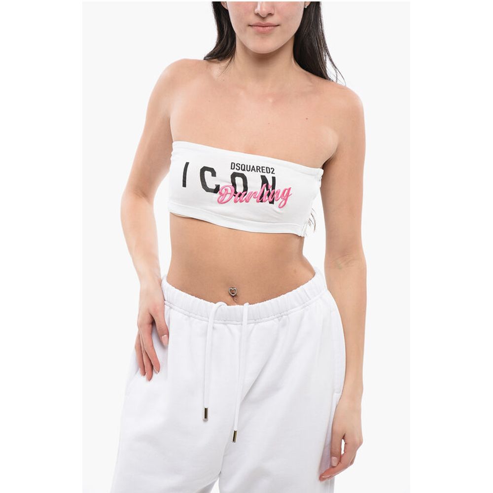 

Топ-труба с принтом и вышивкой ICON DARLING Dsquared2, White