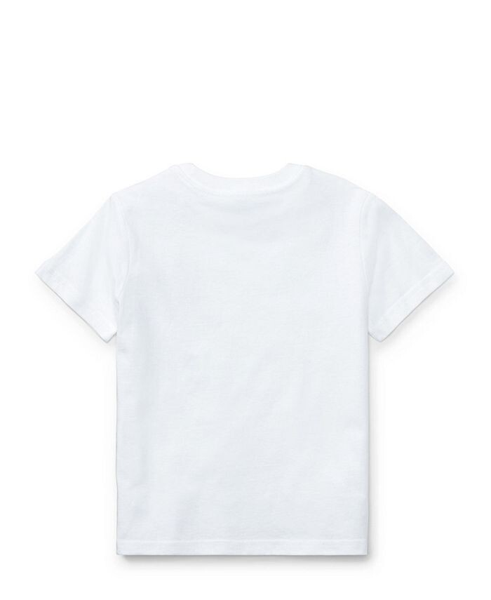 Футболка с круглым вырезом из хлопкового джерси для мальчиков Big Boys Polo Ralph Lauren, белый — фото 2