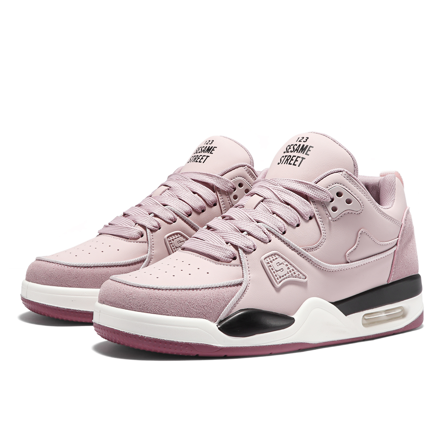 

Microfiber Leather Slip Resistant, Abrasion Resistant, Breathable, Impact Resistant, Rebound Mid top SESAME STREET, frosted розовый