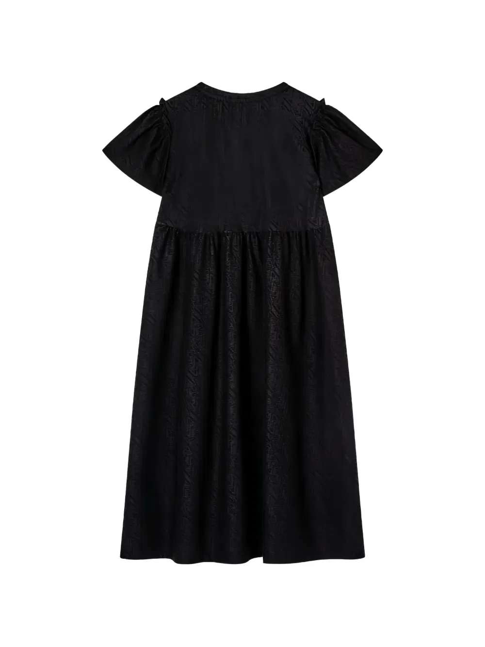 Платье с пышными рукавами из жаккарда Emporio Armani Kids, синий — фото 2