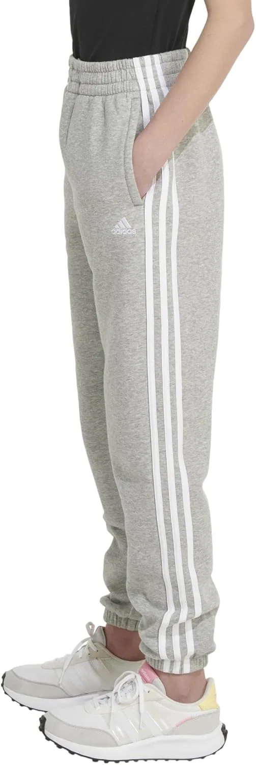 Детские хлопковые флисовые спортивные брюки Adidas, Medium Grey Heather — фото 4