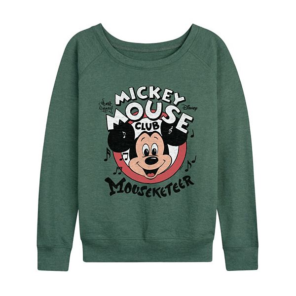 

Женская футболка с длинным рукавом Mickey Mouse Club Mouseketeer из французского флиса Disney, Heather Juniper