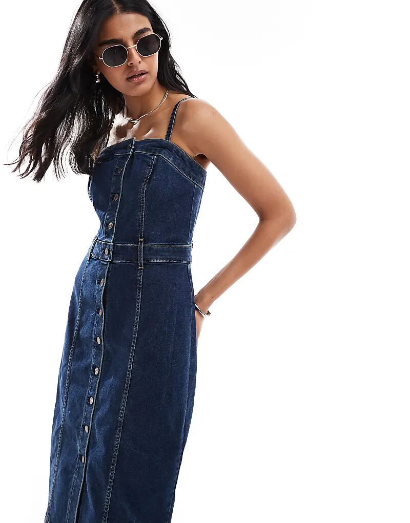 

Платье-бюстье миди из денима Levi's темно-синего цвета