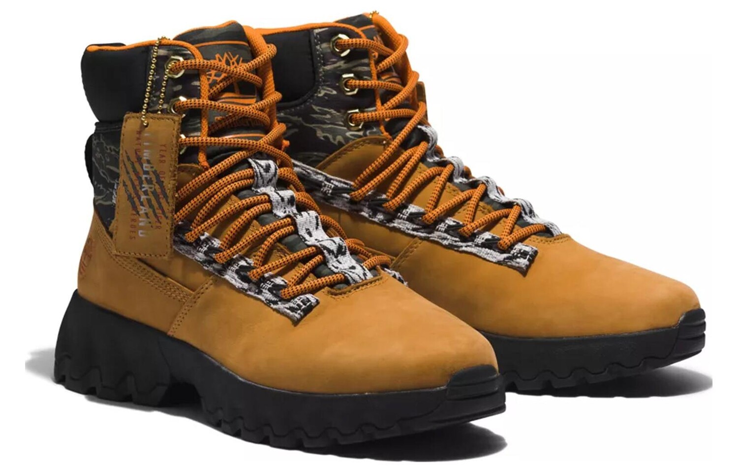 Ботинки мужские Timberland комбинированные с принтом, мультиколор — фото 3