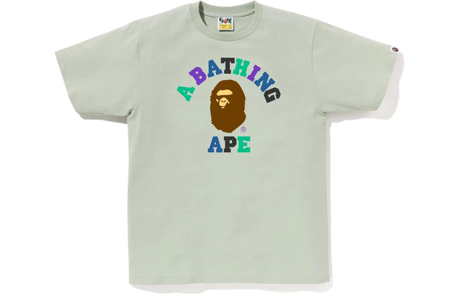 Футболка BAPE Colors College, весна-лето 23 A Bathing Ape, светло-фиолетовый — фото 4