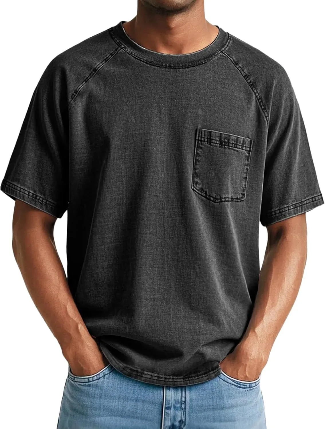 

Футболка Vintage для мужчин с круглым вырезом и коротким рукавом Thatrich