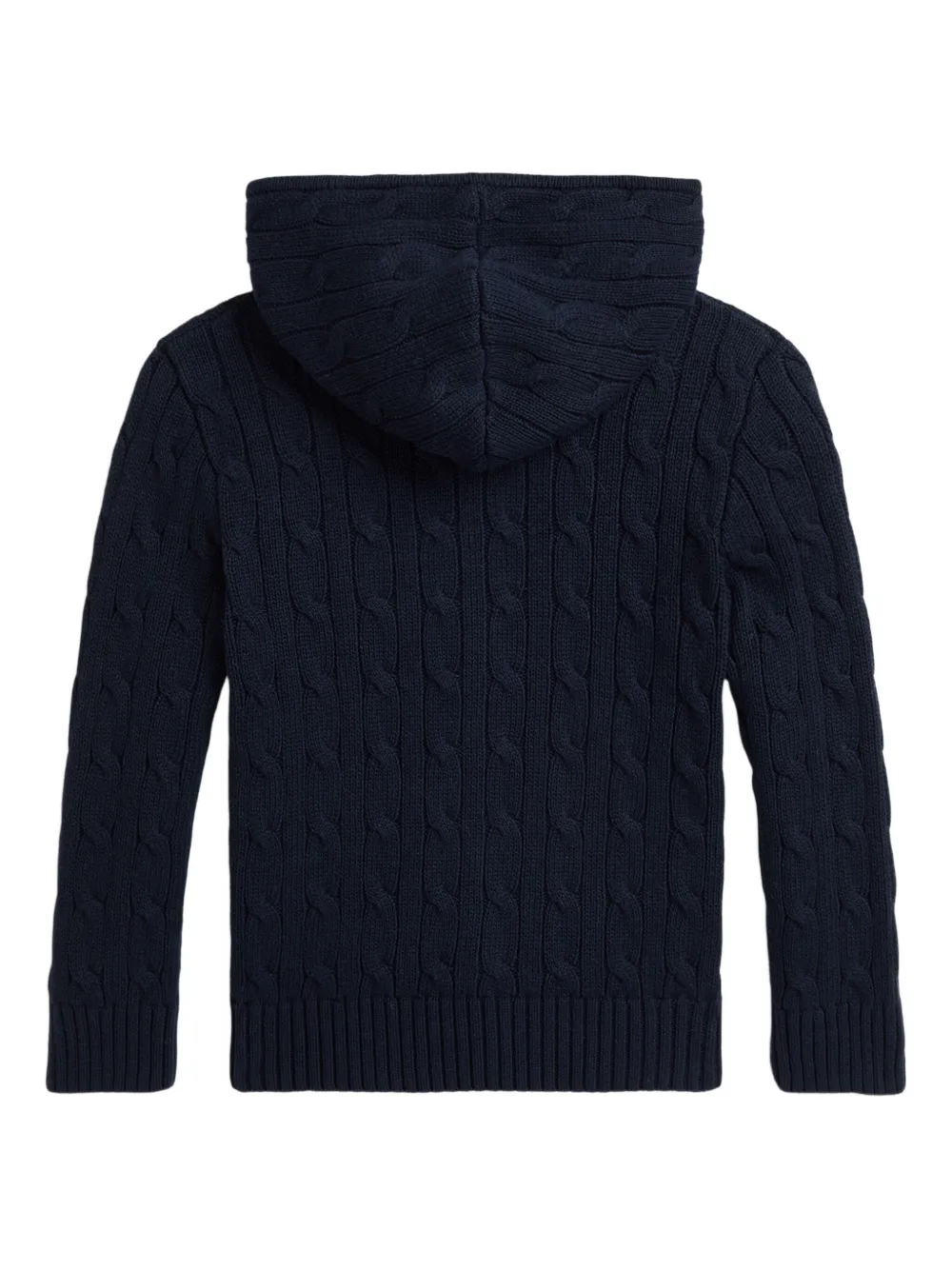 Кардиган фактурной вязки с капюшоном POLO RALPH LAUREN KIDS, синий — фото 2