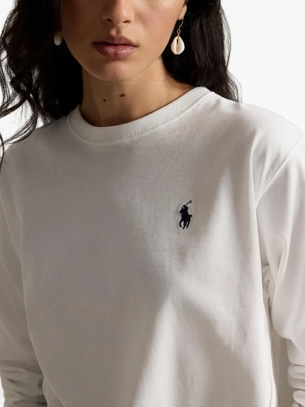 Футболка с длинными рукавами и логотипом Polo Ralph Lauren, белый — фото 4