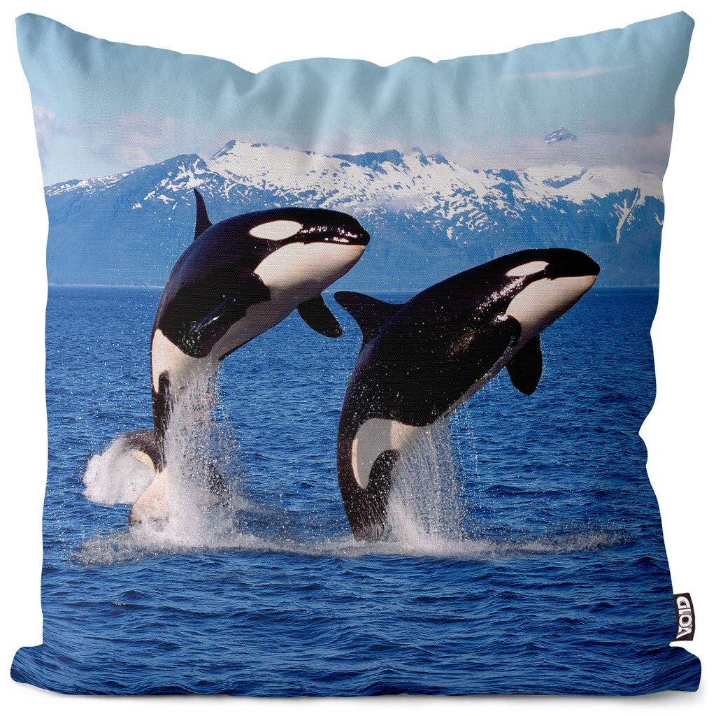 

Чехол на подушку VOID Killer Whale Orca Sea, полиэстер, водонепроницаемая подушка для улицы и дома. Размер: 60 x 60 см.