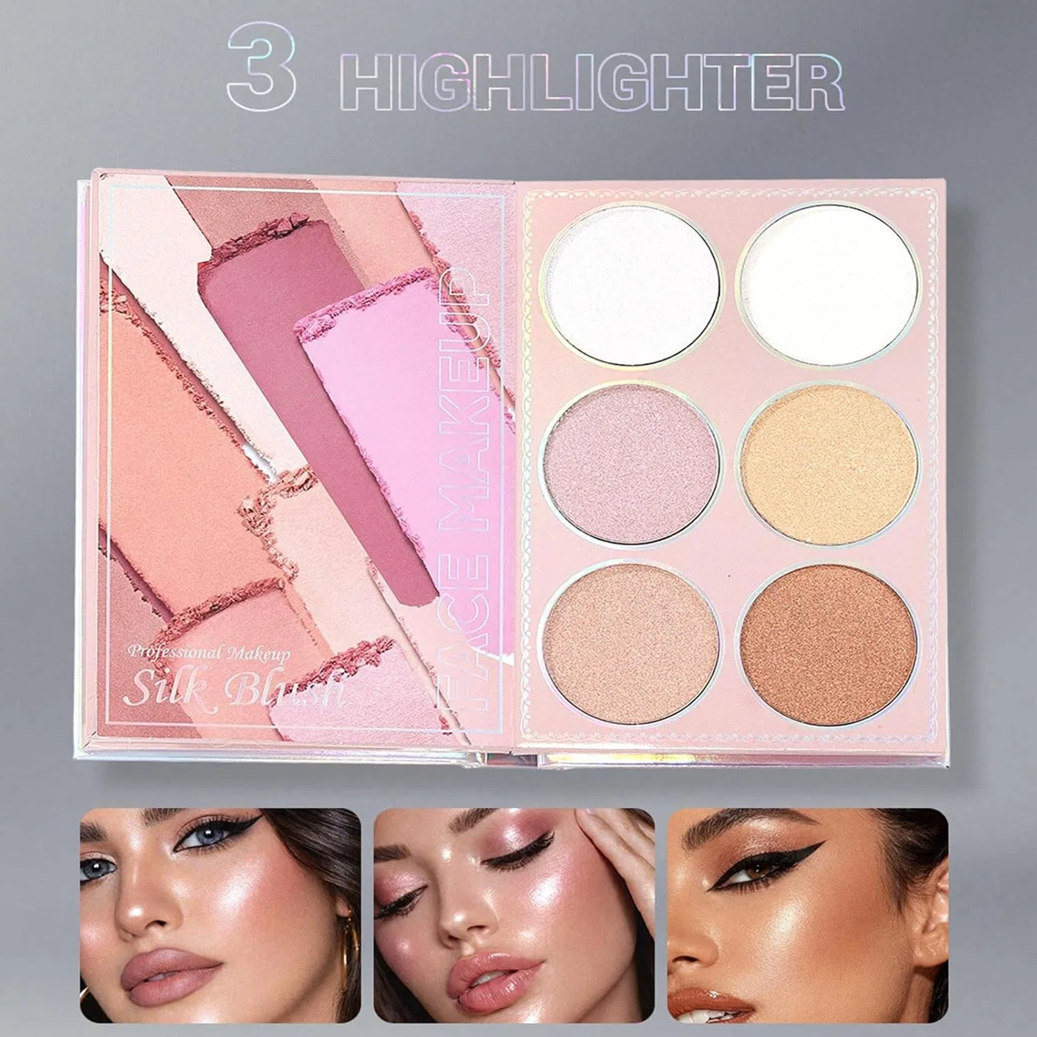 Палетка теней Makeup Book Palette, натуральные градиентные цвета, портативная, 1 шт — фото 4