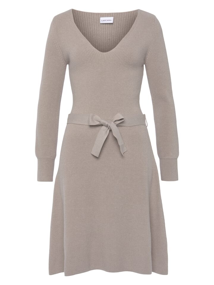 

Длинное платье LASCANA Strick, цвет beige meliert