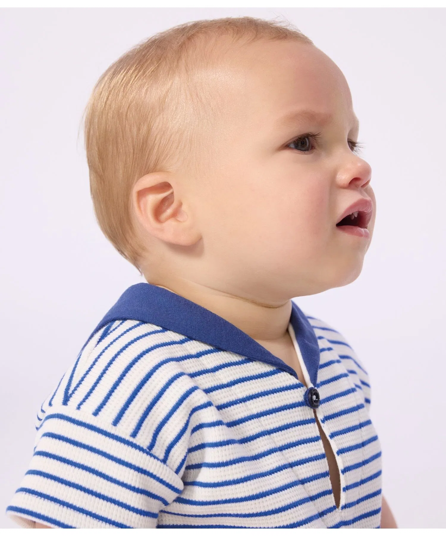 Детский комплект из хлопка в полоску Petit Bateau бело-синий — фото 3