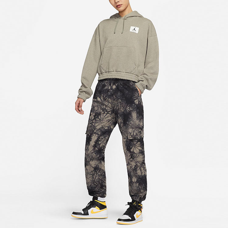 (WMNS) Air Jordan (Her)itage Tie Dye Lacing Straight Long Pants/Trousers Olive Grey — фото 3