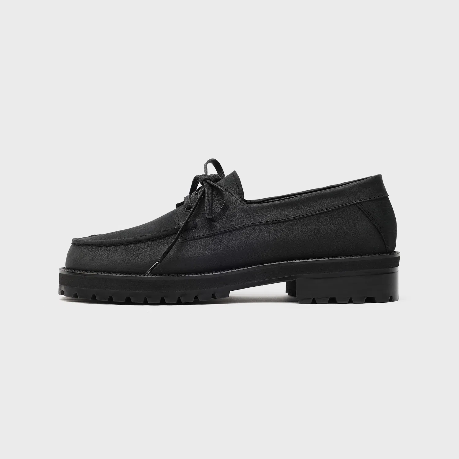 Мужские ботинки на шнуровке Standard Casual Sole Boat Shoes 5099, чёрные, от Firenze.A — фото 3