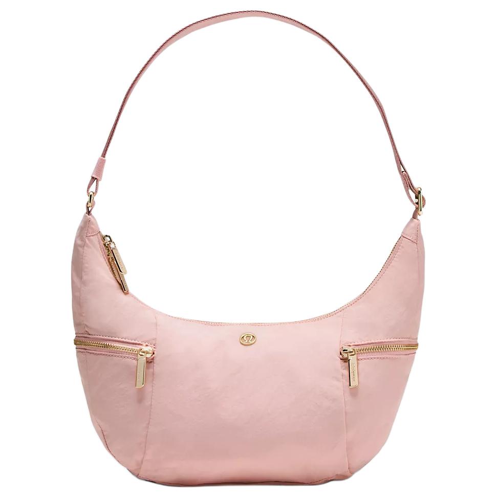 

Lululemon Нейлоновая женская сумка через плечо, Mist Pink & Gold Metal
