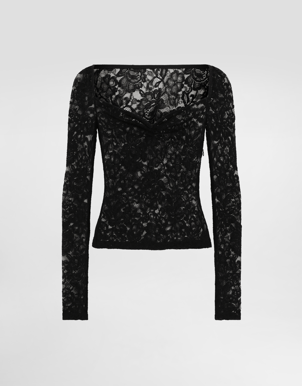 

Топ из кружев с цветочным узором и вырезом "сердечко" Dolce & Gabbana, черный