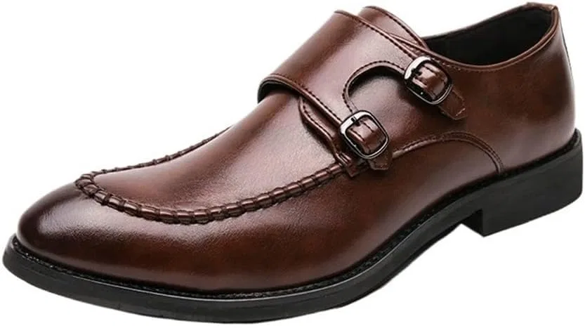 Лоферы кожаные водонепроницаемые мужские Monk, Brown UOPYNE