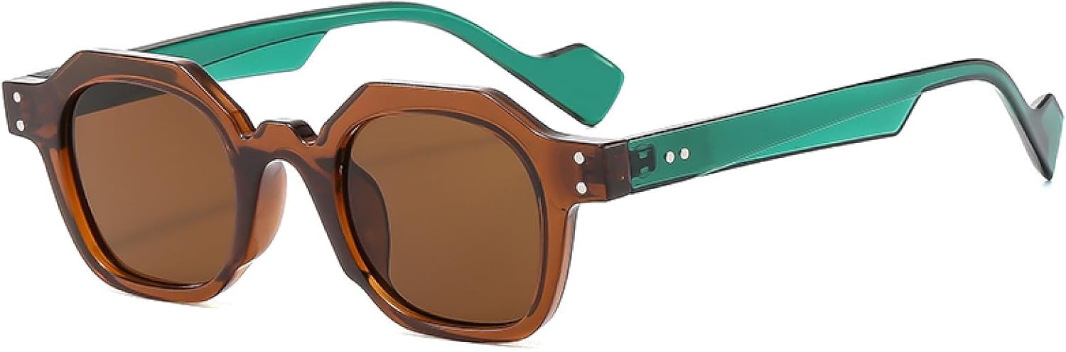 

Ретро-солнцезащитные очки маленького размера с многоугольным рисунком в виде рисовых зерен, защита от УФ-излучения UV400, унисекс, женские и мужские, модные солнцезащитные очки WNCKSQ, C5