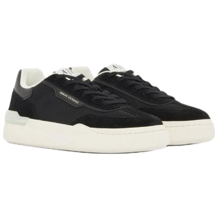 ARMANI EXCHANGE Кроссовки AE Cow Split Leather Low top Skateboard мужские Black — фото 4