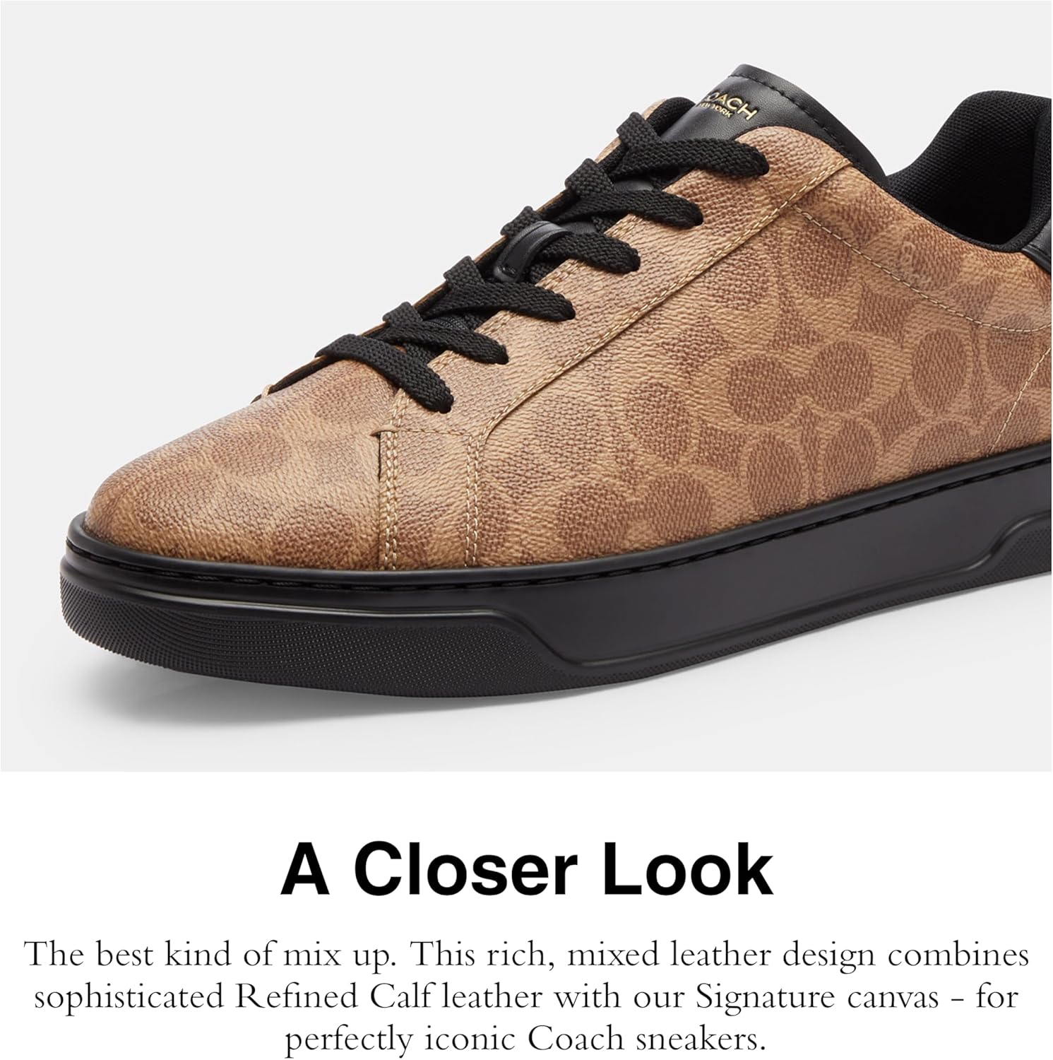 Мужские кроссовки Coach High Line High Top из фирменного канваса, черный/хаки — фото 4
