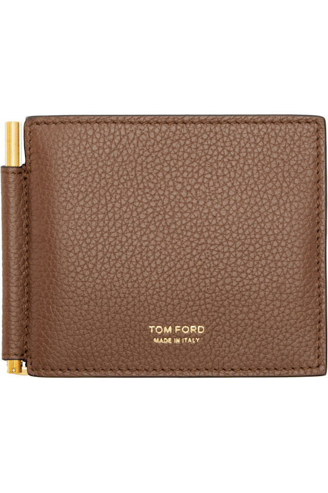 

Tom Ford Кошелек-Зажим для денег из коричневой зернистой кожи