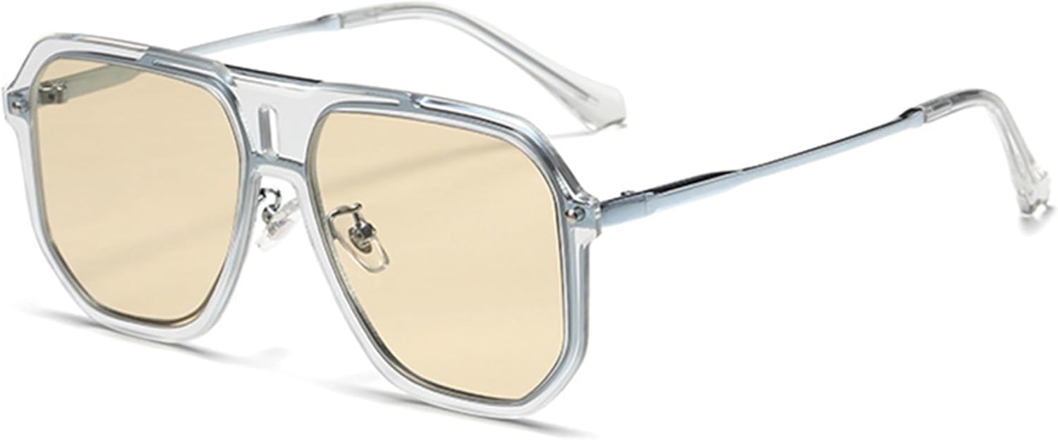 

bullabulling Большие солнцезащитные очки с двойной перемычкой, пилотные, винтажные, в полуободковой оправе, панк, женские и мужские, для активного отдыха, солнцезащитные очки UV400, C6