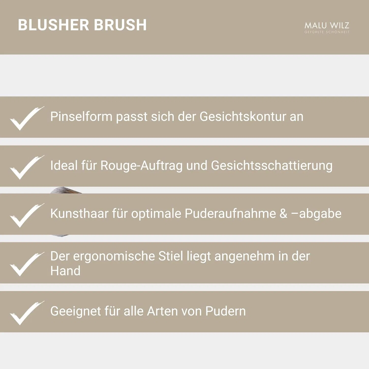Кисть для румян «Blusher Brush» от Malu Wilz Malu Wilz — фото 4