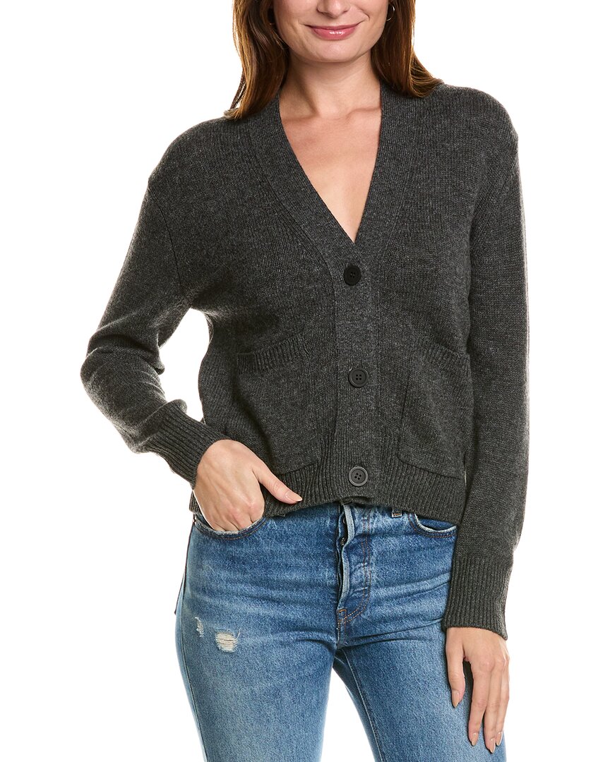 

Кардиган Forte Cashmere Pocket с V-образным вырезом из смеси шерсти и кашемира, серый