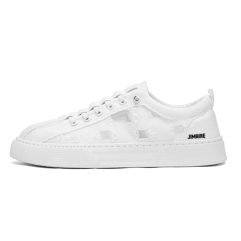 

King Jinmai Мужские низкие скейтерские кеды белые, цвет White