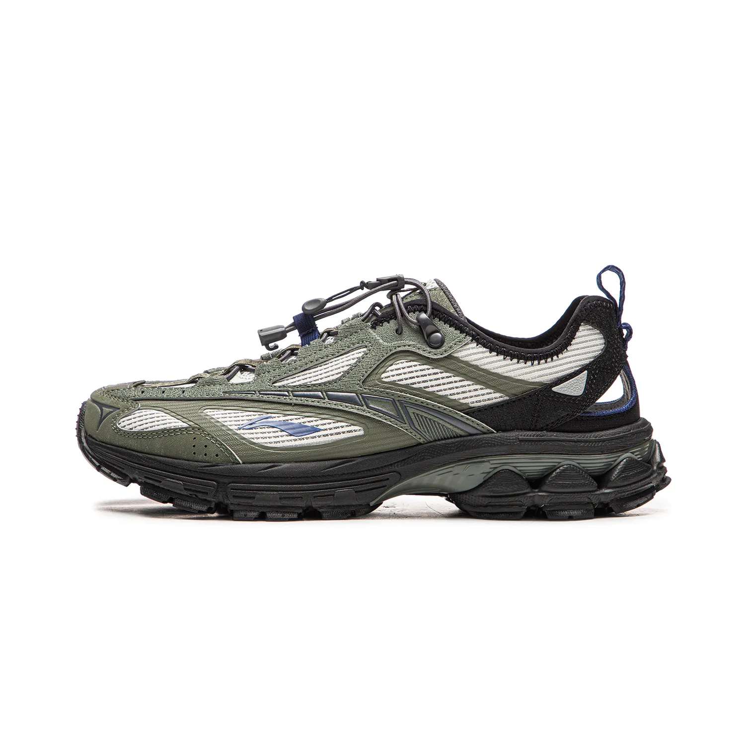 Li-Ning Fuyao 2.0 Trail V3 Cushioning Slip Resistant Abrasion Resistant низкие повседневные кроссовки для бега мужские белые зеленые