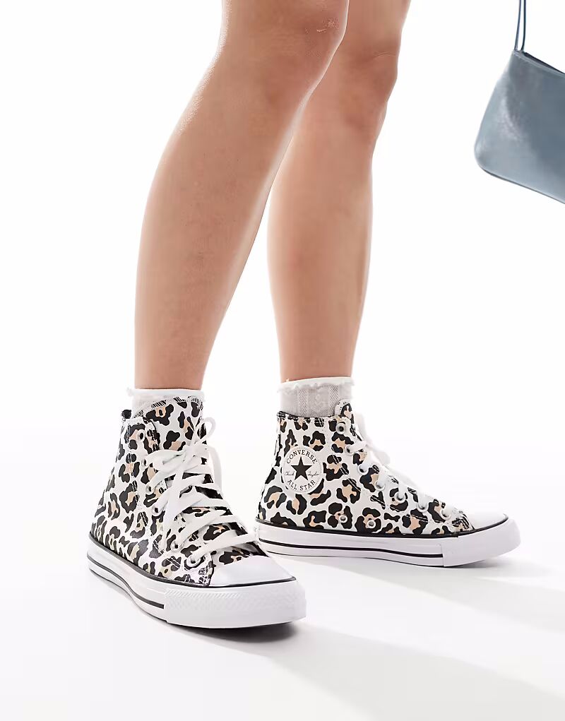 Кроссовки Converse Chuck Taylor All Star Hi с леопардовым принтом