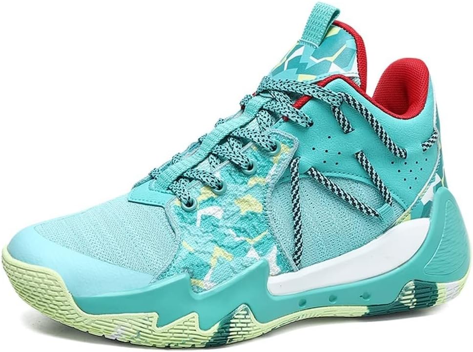 

Мужские баскетбольные кроссовки с дышащей сеткой, высокой посадкой, износостойкие, с амортизацией и противоскользящей подошвой, для тренировок и повседневной ходьбы Generic, зеленый