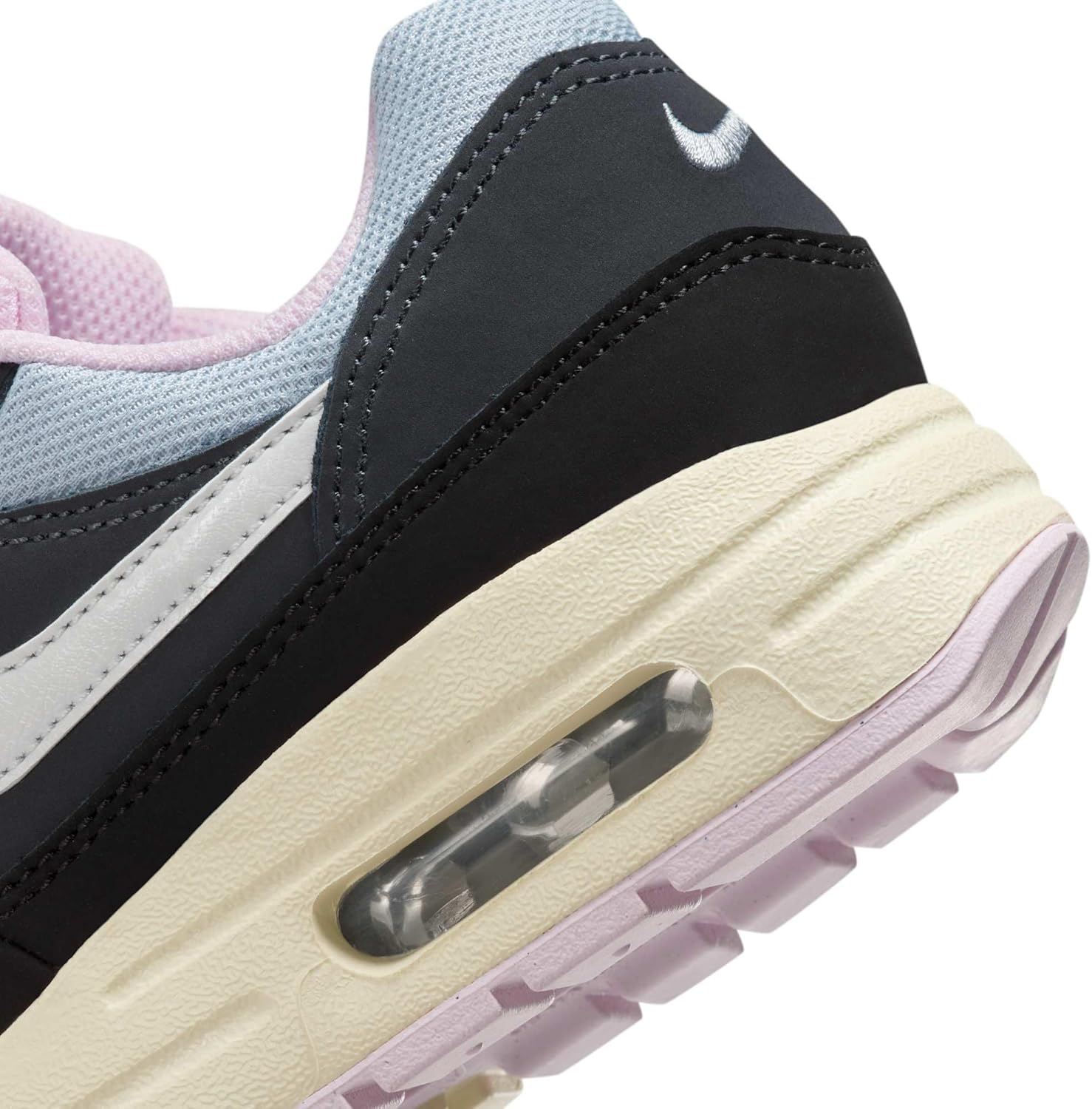 Кроссовки Nike Air Max 1 для мальчиков, белый/черный/розовый — фото 2