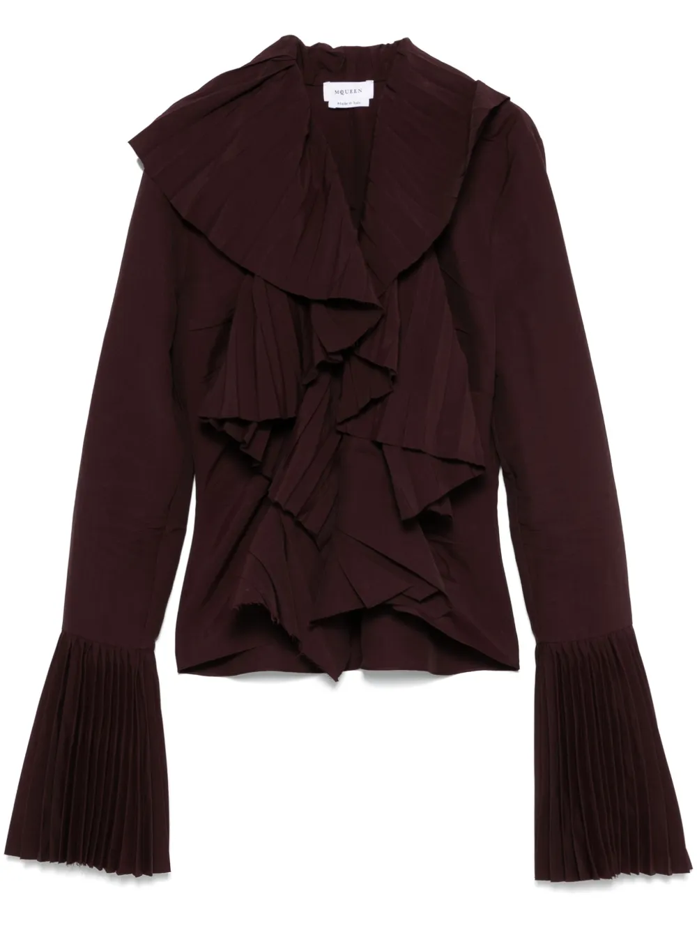 

Плиссированный топ Alexander McQueen, красный