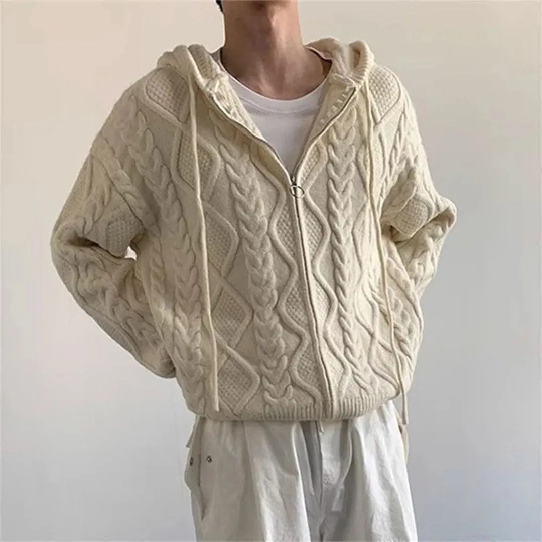 Вязаная кофта-худи на молнии, бренд Generic, цвет Apricot — фото 4