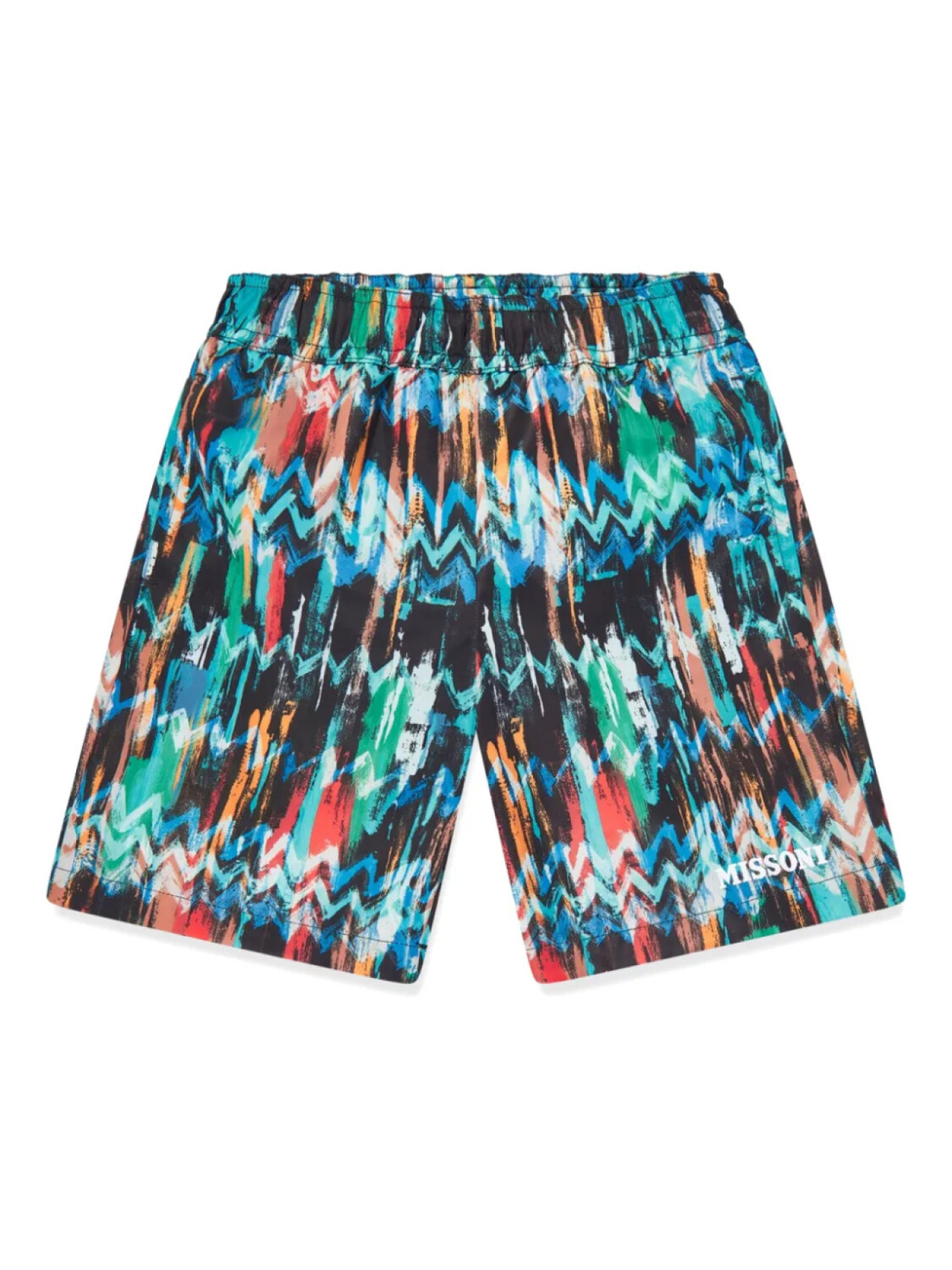 

Шорты для плавания Missoni Kids с зигзагообразным принтом, синий