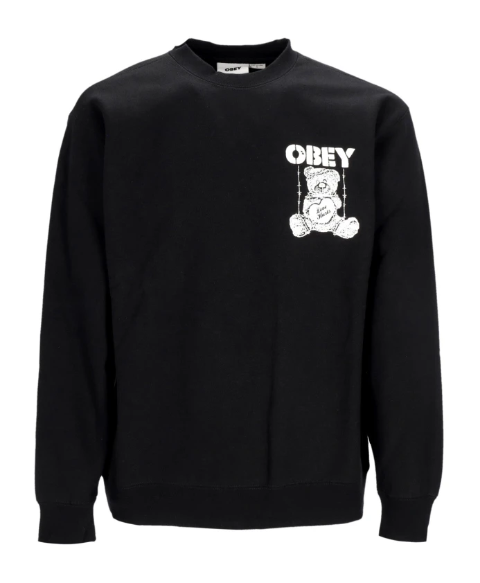 

Мужская толстовка из высококачественного флиса с круглым вырезом, черная. Obey, черный