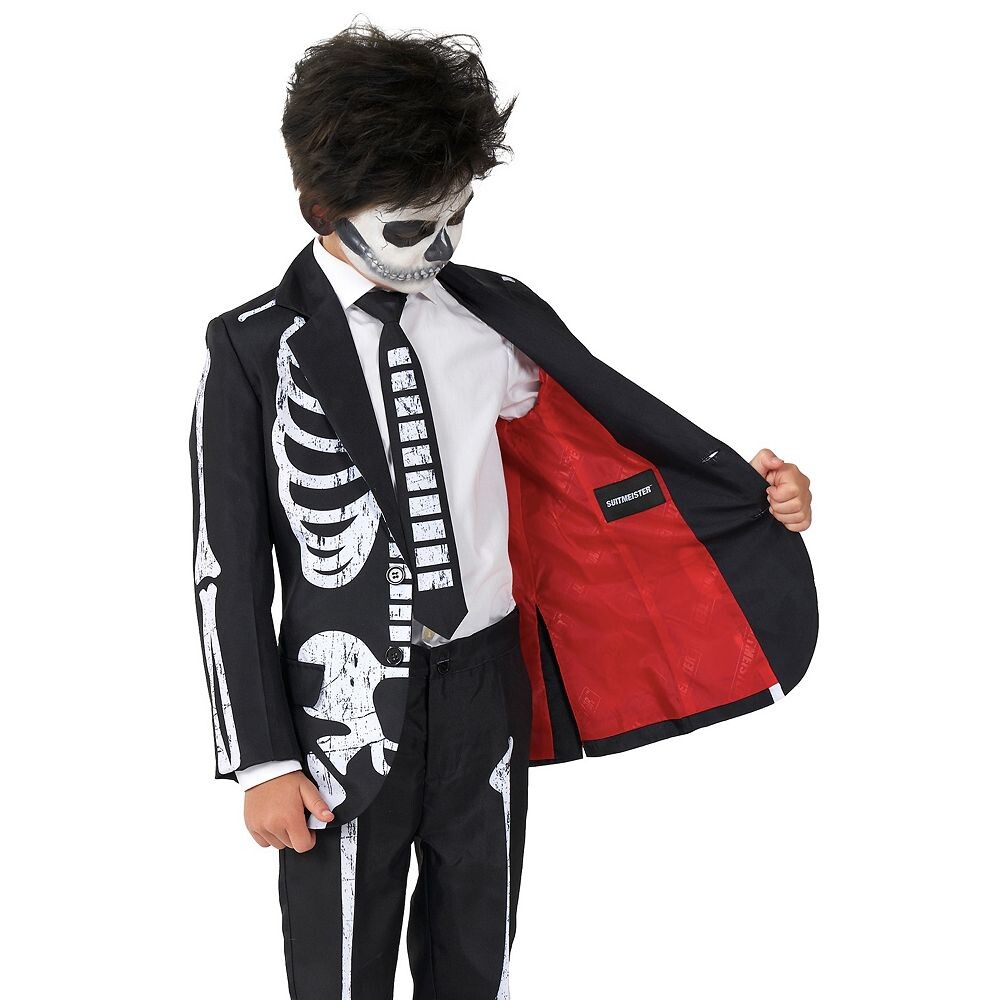 Костюм Meister Skeleton Grunge Black Halloween для мальчиков 4–16 лет Suitmeister, черный — фото 3
