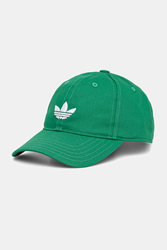 

Хлопковая кепка с козырьком Adidas Originals, зеленый