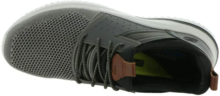 Мужские походные кроссовки Skechers с вязаным верхом и шнуровкой на резинке, черный/серый — фото 3