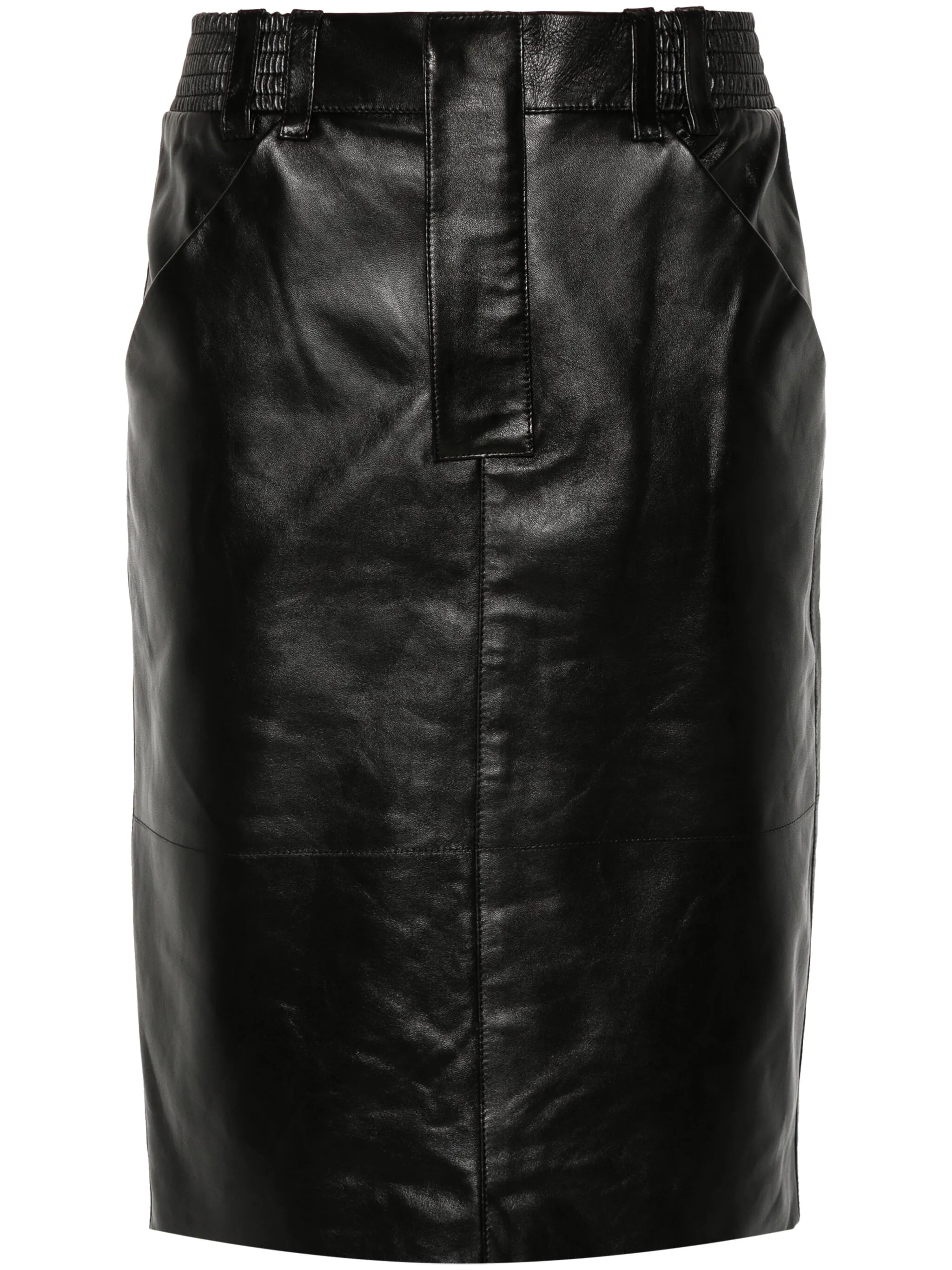 

Кожаная юбка-карандаш Saint Laurent, черный