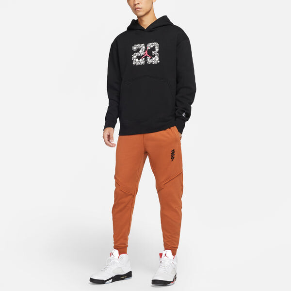 Спортивные штаны Men's Air Jordan Zion Performance Alphabet Embroidered Solid Color Bundle Feet Sports Brown Pants, коричневый — фото 3