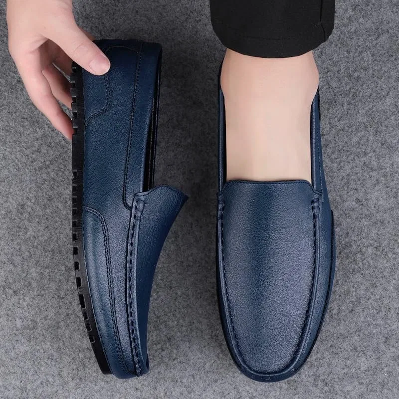 Лоферы кожаные Loafers, синий SayfuR — фото 3