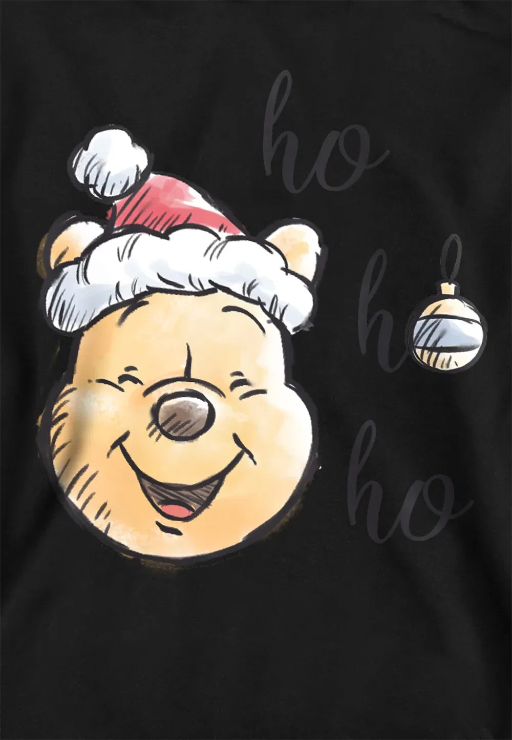 Детский худи Winnie The Pooh Ho Ho Ho, черный, Disney, черный — фото 2