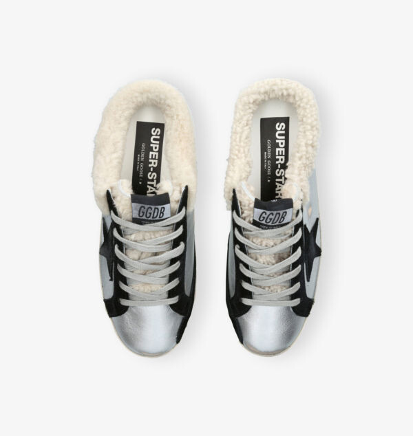 Низкие кожаные кеды Super Star Sabot Golden Goose, серебряный — фото 2