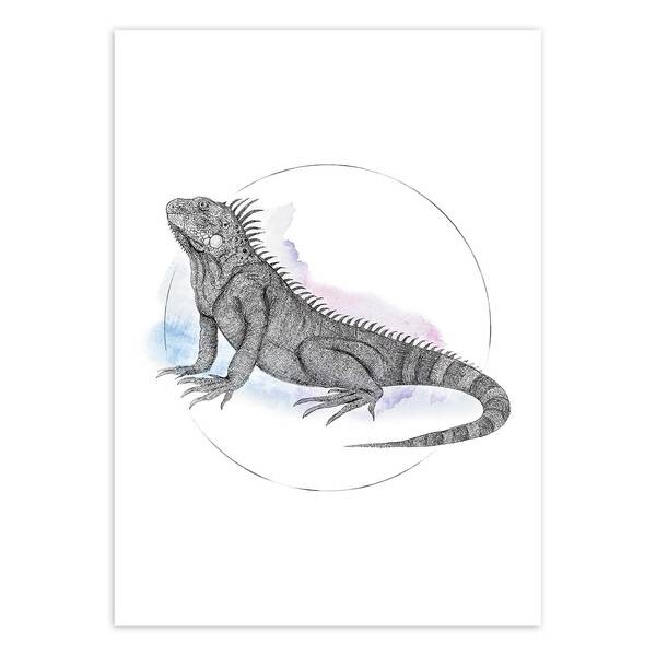 

Фреска Komar Iguana Watercolor, разноцветный