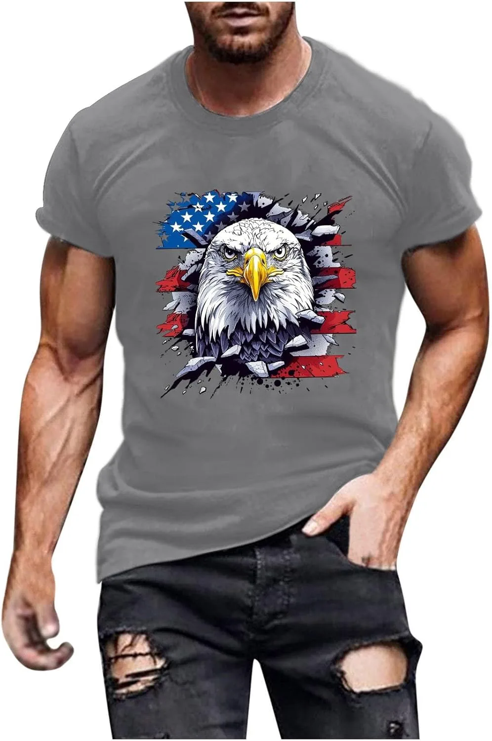 

Футболка мужская с патриотичным принтом ко Дню независимости Floleo