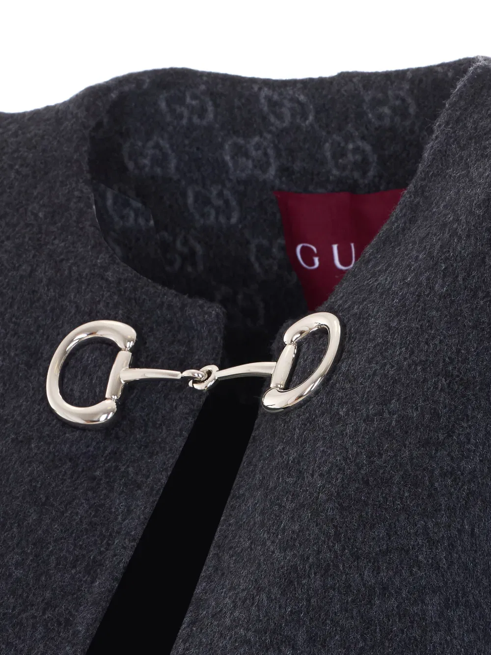 Накидка Gucci Конская уздечка, с боковыми карманами, серый — фото 3