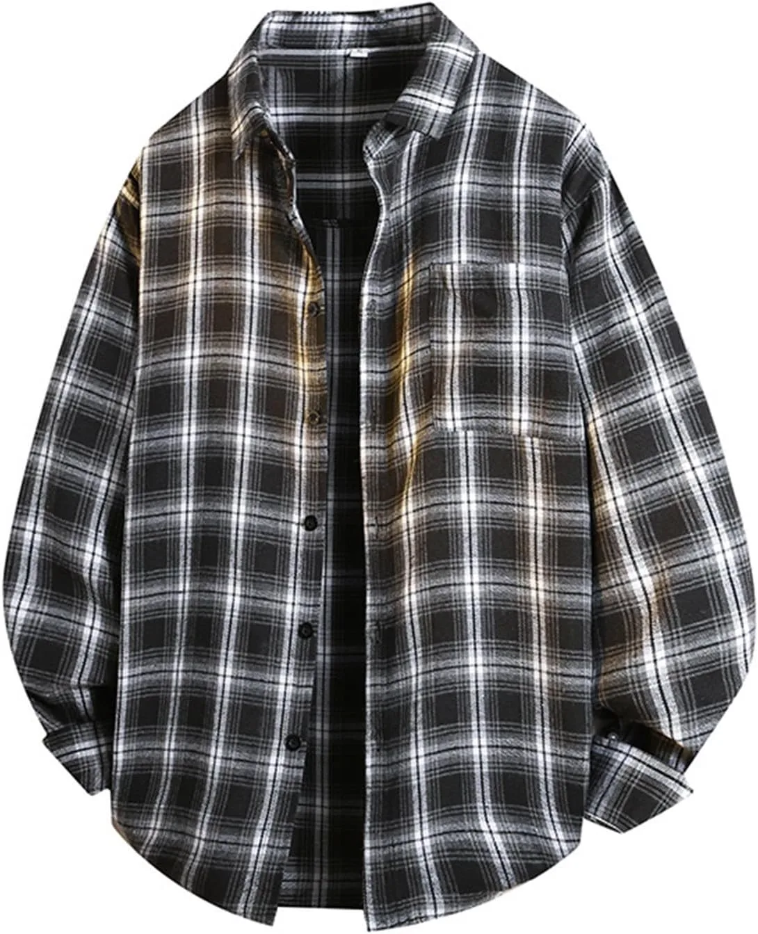 

Мужская повседневная рубашка из хлопка в клетку, с длинным рукавом и карманом Xiaojmake