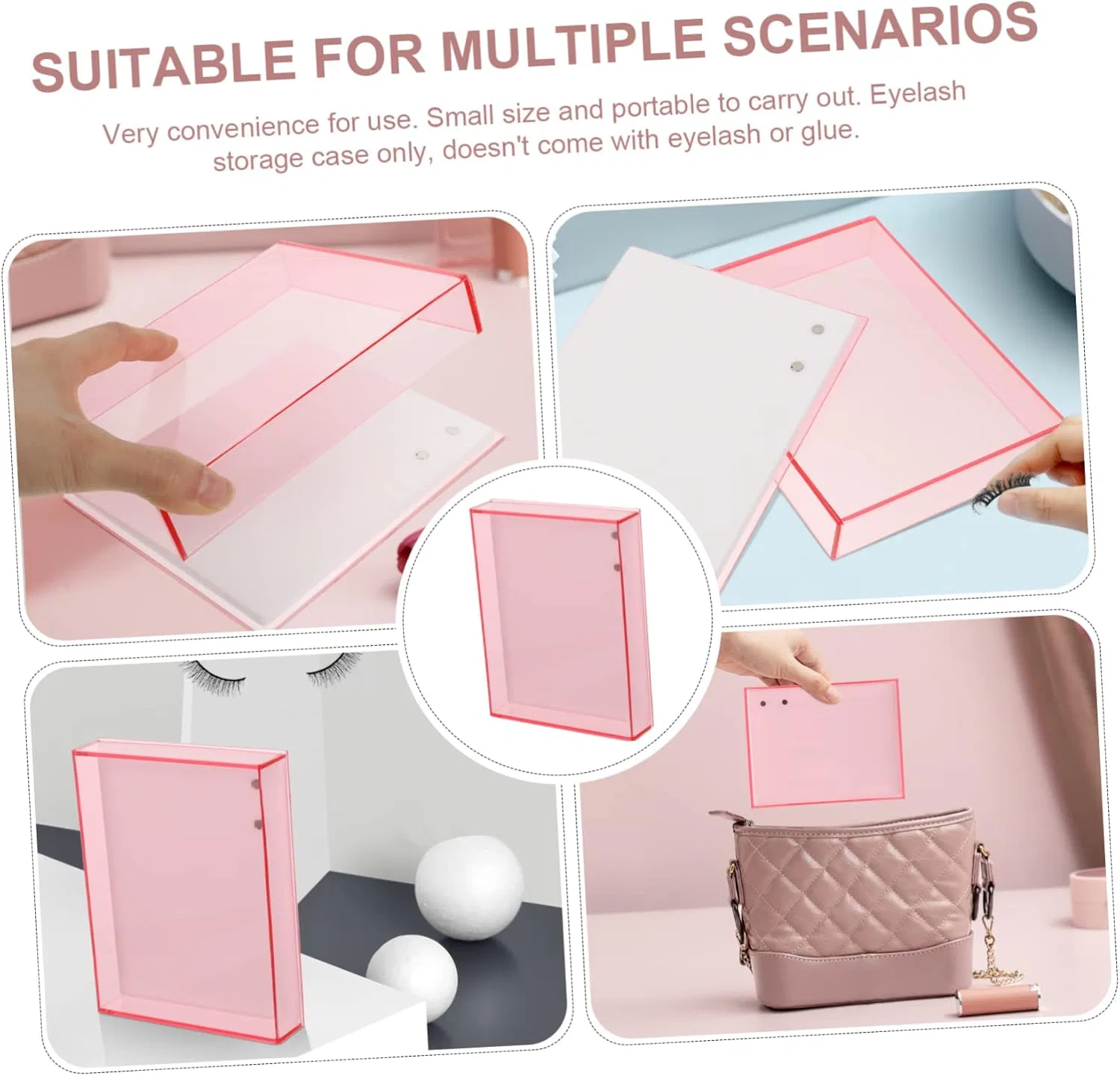 Футляр для хранения ресниц из акрила SOESFOUFU 16.5x13.1 см — фото 2